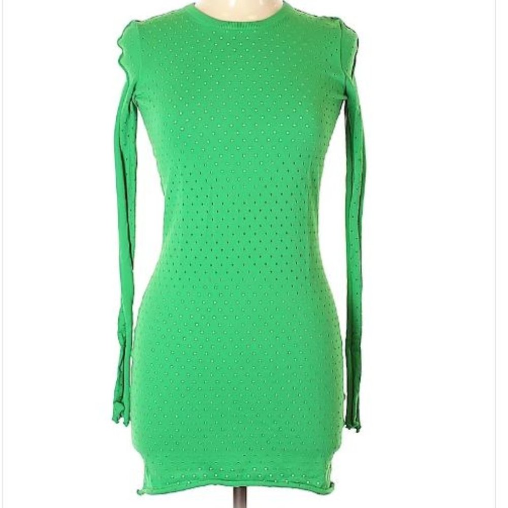 Acne Studios Kelly Green Marx Holes Dress Dot Sz M